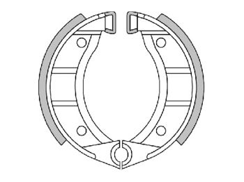 brake shoe set Polini 90x18mm w/ springs for drum brake for Piaggio / Vespa Ciao, Bravo, Grillo, SI, Vespino