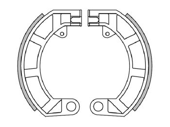 brake shoe set Polini 150x24mm rear for drum brake for Vespa 50, Special, ET3