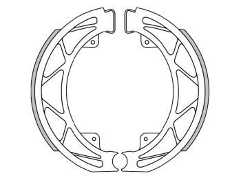 brake shoe set Polini 140x25mm w/ springs for drum brake for Aprilia 50 Scarabeo, Piaggio 50 Fly, Liberty, Vespa 50 Primavera