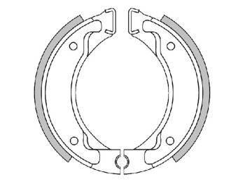brake shoe set Polini 110x25mm w/ springs for drum brake for MBK Booster, Yamaha BWs