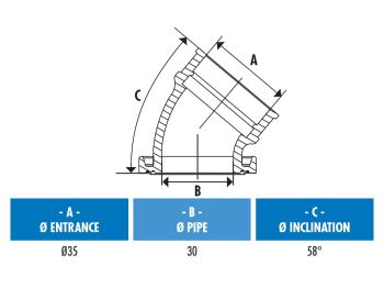 intake manifold Polini 360 30/35mm for Minarelli horizontal w/ 26-30mm PHBH, VHST carburetor