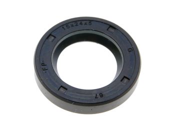 oil seal Polini 15x24x5mm for Piaggio Vespa Boxer, Bravo, CBA, Ciao, Eco, Grillo, Si, Trend