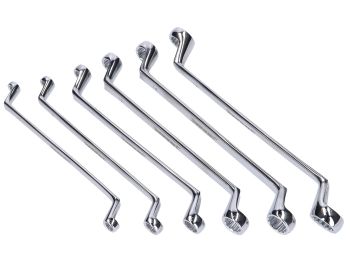ring spanner set deep offset, 6-17mm 6-piece