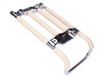 luggage rack chromed, beige for Simson KR51/1, KR51/2, SR4-2, SR4-3, SR4-4 Schwalbe, Star, Habicht, Sperber