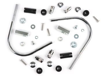 Bracket for flyscreen -MOTO NOSTRA, w=340mm, h=105mm- Vespa GT, GTL, GTS, GTS Super, GTS 125-300 HPE (2019-) cc - chrome