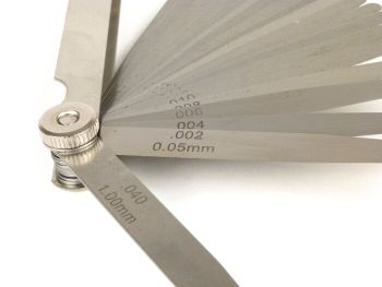 Feeler gauge -UNIVERSAL- 20 blades, metal - 0.05-1.00mm + 0.002-0.040 inch