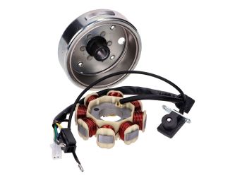 Alternator stator incl. flywheel for China 4-stroke GY6 Euro4 45Km/h
