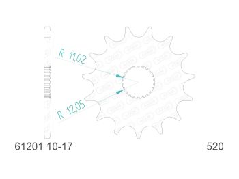front sprocket AFAM 11 teeth 520 for Aprilia AF1, Pegaso, ETX, MX, RS, RX 125