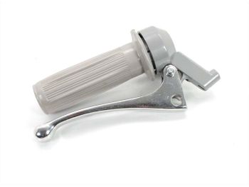 Throttle grip fitting aluminum grey 22mm 105mm 26mm for Zündapp, Kreidler, Hercules, Puch, DKW, KTM, moped, moped, mokick