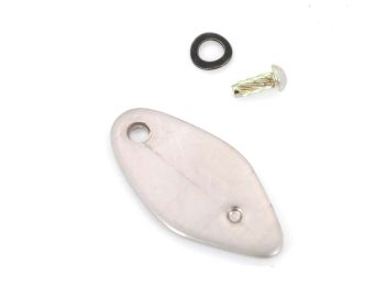 Steering lock cover metal with notched nail and washer for Piaggio Vespa 50 N, SR, Sprinter 50, 90, 90 S, SS, Sprint 150, Super 125, Si, Gilera EC1, 80, 125