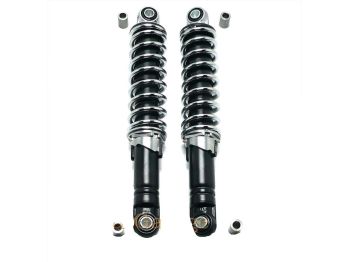 Shock absorber set black/chrome 260mm adjustable for Kreidler Flory, Zündapp, Hercules, Puch