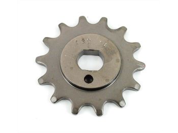 Pinion Esjot steel 14 teeth 15x12mm for Kreidler Florett Eiertank type K54/0M, LF LH K54/32 D, 3 speed Mokick, Mustang Enduro, Flory MF12, MF13, MF20, MF22, MF23, Flott MF24, MF25