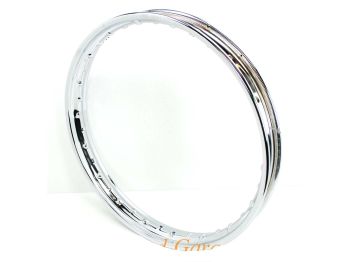 Chrome rim 1.5 x 17 inch 36 hole 6.5mm nipple hole for Kreidler Florett K 54/32 DB, Eiertank, RS, LF, LH, RM, TM, GT RMC, Zündapp KS 50, GTS C 50 Sport, Sport Combinette, Hercules MK, CX Hai 25