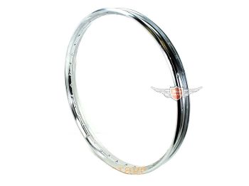 Chrome rim 1.20 x 19 inch 36 hole 6.5mm for Puch MS, VS, VZ, MV, M, Miele K 50, DKW, Göricke, Gritzner, Sachs, Hercules