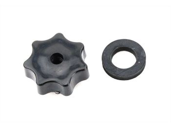 Star grip nut black with rubber washer for Simson, KR51/1, KR51/2, SR4-2, SR4-3, SR4-4, SR50, SR80
