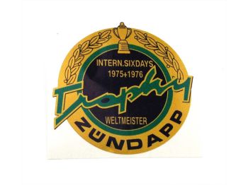 Sticker Tank Sixdays Trophy 1975 1976 Dark 75x72mm for Zündapp