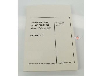 Spare parts list parts catalog engine chassis for Sachs 505 Hercules Prima 5 N