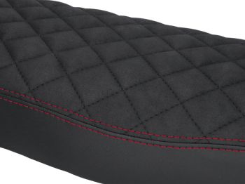 seat cover Schmitt diamond quilted, black / red for Simson S50, S51, S70