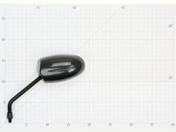 mirror F1 Round Style left side M10 carbon look