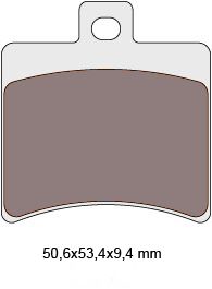 brake pads organic for Aprilia SR50, Scarabeo, Baotian BT49QT = NK430.16