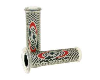 handlebar rubber grip set sport transparent carbon