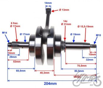 Väntvõll 90-110cc - 1P47FMF,1P50FMG,1P52FMH