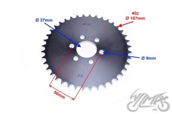 Hammasratas tagumine 40H, 428 ketile