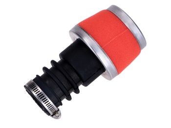 Air filter Powerfilter red 18-28mm 60x115mm for 15mm Bing for Puch Maxi, Zündapp, Hercules, Kreidler, Sachs