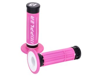 handlebar rubber grip set Doppler Grip 3D pink / white / black
