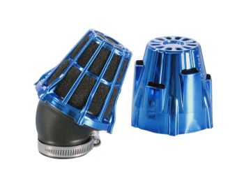 air filter Polini D.37 air box 37mm 30° chromed blue