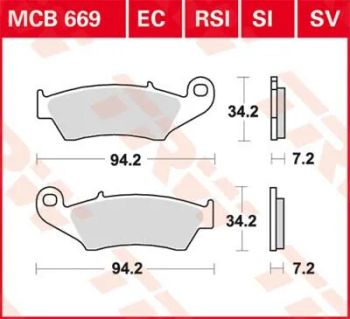 BRAKE PAD TRW MCB669