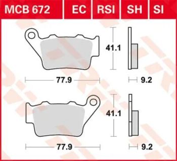 BRAKE PAD TRW MCB672SH