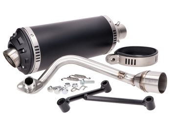 exhaust Power1 aluminum black for Vespa Primavera, Sprint, Zip 4-stroke 50 Euro2