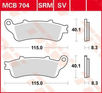 BRAKE PAD TRW MCB704SV