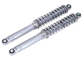 Shock absorber set IMCA 340mm adjustable chrome/grey