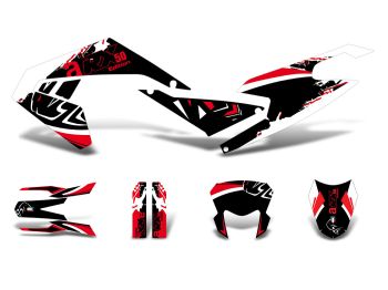 decal set black-white-red glossy for Aprilia RX50 2018- Euro4