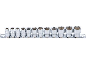 Socket wrench set metric 3/8 inch, short 8-19mm 12-piece