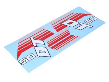 Sticker tank set gray red for Yamaha DT 50 Mokick