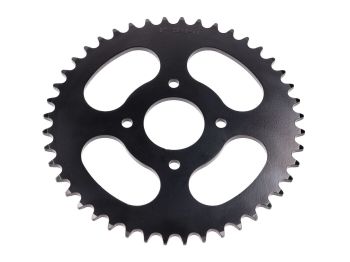 Sprocket Esjot steel 44 teeth black 4 hole for Hercules Prima 1, 2, 3, 4, 5, 6, MP MF M HR Optima SX, Garelli Cross 40, KTM 505 Automatic, 2 speed, Zündapp A 25 Automatic Type 460-01, 460-02