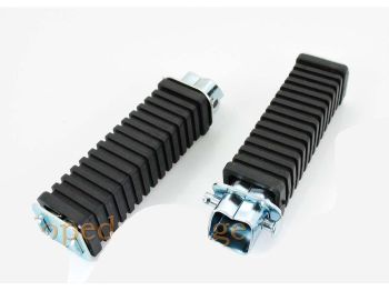 Footrest set black metal rubber for Honda MT, MB, MTX, MBX
