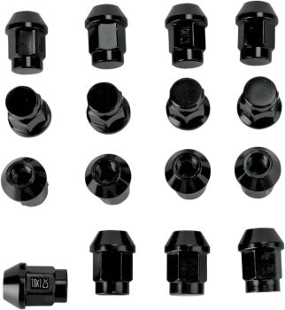LUG NUT BLK 10MM TAPR 16P