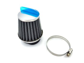 Air filter 52mm silver for Zündapp, Kreidler, Hercules, Puch, Simson, Mofa, Moped, Mokick, KKR, Scooter