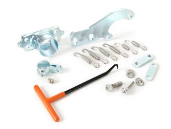 Exhaust flange kit including bracket, springs and spring hook -BGM PRO Clubman V2-V3-V4- Lambretta 1st series - 2nd series, 3rd series - type cast iron