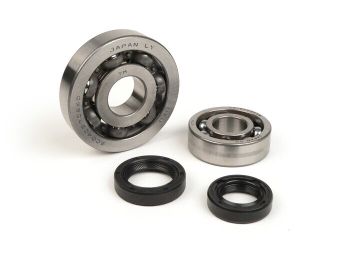 Bearing and oil seal set crankshaft -BGM ORIGINAL- Piaggio 50cc 4-stroke (2005-, Italian engine)