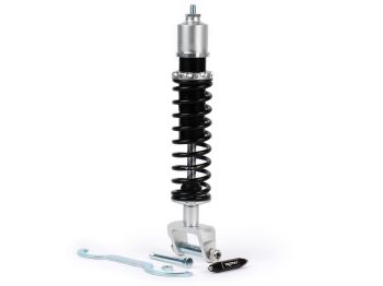 rear shock absorber BGM PRO SC/R1 SPORT, 330mm black/silver for Vespa PX80, PX125, PX150, PX200, T5 125cc, Rally180, Rally200, Sprint150, TS125, GT125, GTR15, V50, PV, ET3