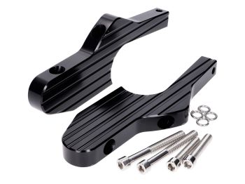 pillion footpeg adapter set aluminum CNC matt black for Vespa GT, GTS, GTV