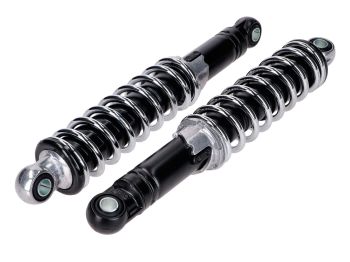 Shock absorber set black/chrome 260mm adjustable for Kreidler Flory, Zündapp, Hercules, Puch