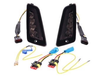 indicator light set front LED smoky tinted for Vespa GT, GTL, GTV, GTS 125-300