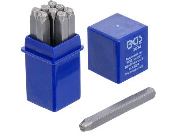Impact numbers set 4mm DIN1451 9-piece