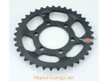 Sprocket Esjot steel 37 teeth black for Zündapp, KS 50, Type 517, 530, Super, Sport, Super Sport